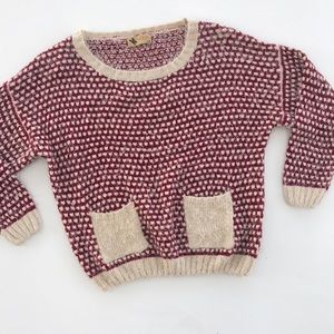 ANTHROPOLOGIE KATSUMI ref & cream knit sweater